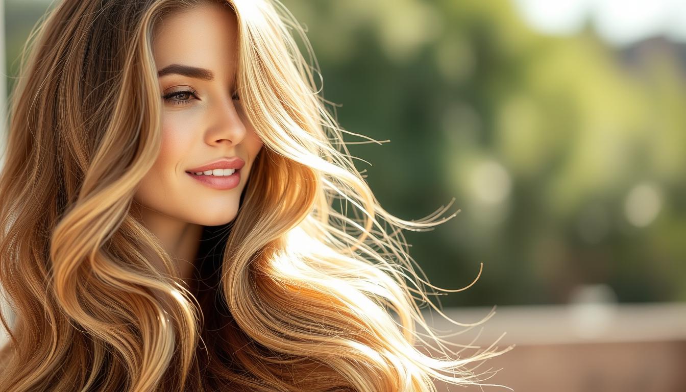 Kobieta z pięknymi, zdrowymi włosami po kuracji Kerastia