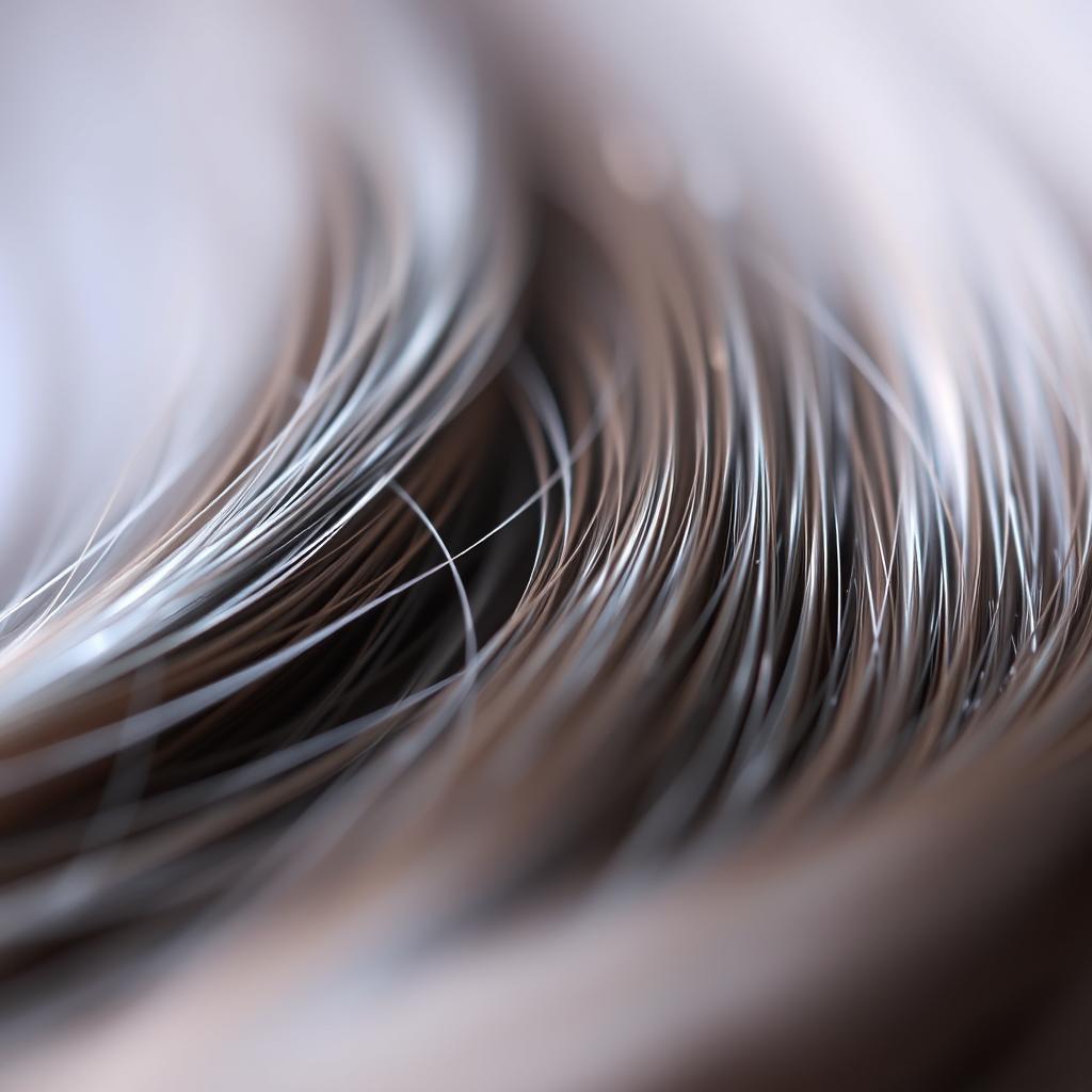 Zbliżenie na lśniące włosy z ochronną warstwą Kerastia