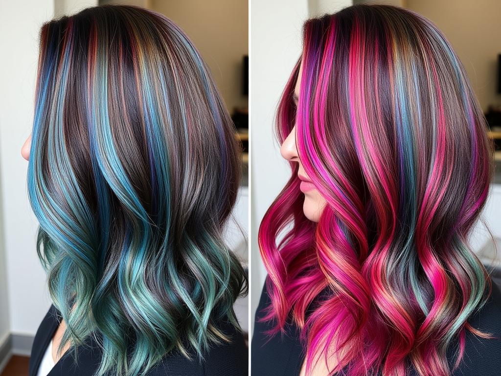 Kobieta z farbowanymi włosami stosująca Kerastia