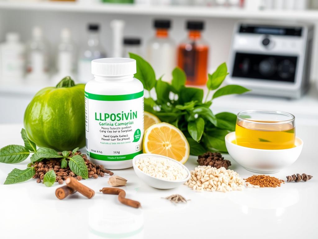 Naturalne składniki suplementu Liposivin w formie graficznej prezentacji