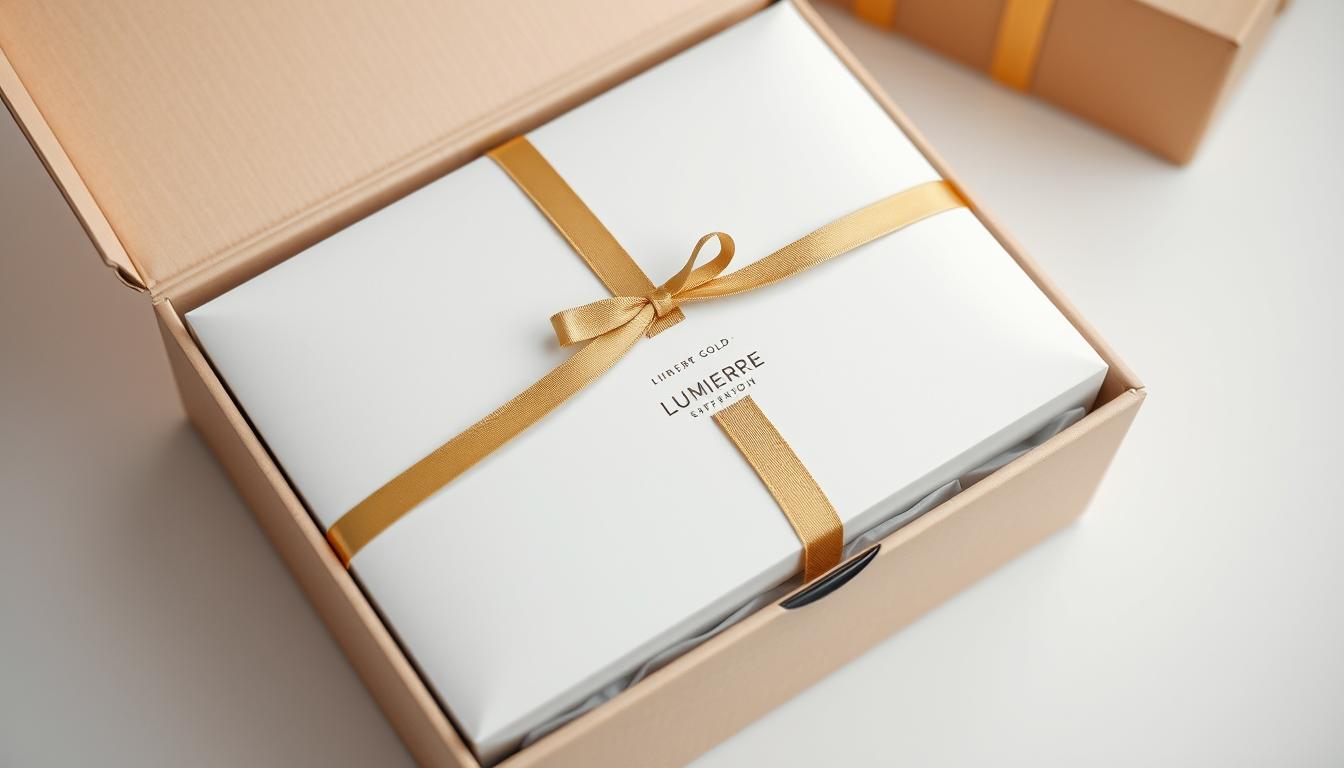 Eleganckie opakowanie Lumiere Gold zabezpieczone do transportu