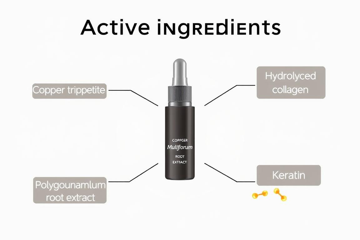 Składniki aktywne serumu LumixLash przedstawione graficznie