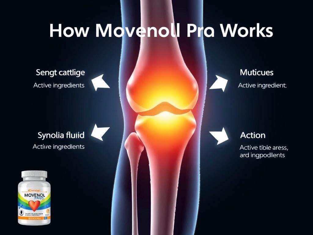 Schemat działania Movenol Pro na stawy