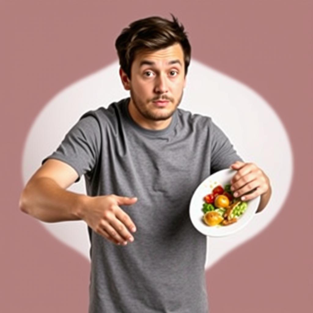 Person feeling satisfied with reduced appetite from Natural Slimin Patches