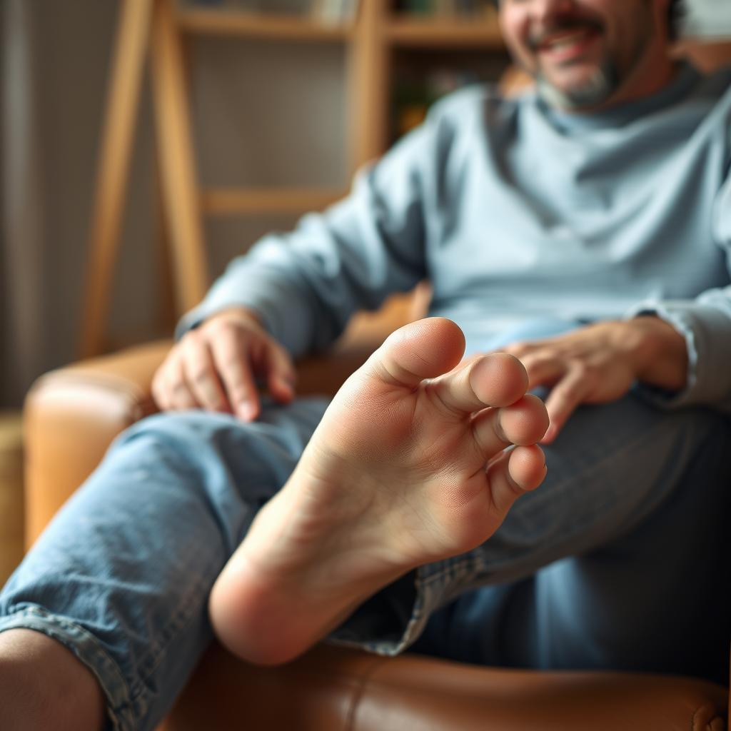 Osoba odczuwająca ulgę w bólu stóp dzięki Plantillas Magnetic