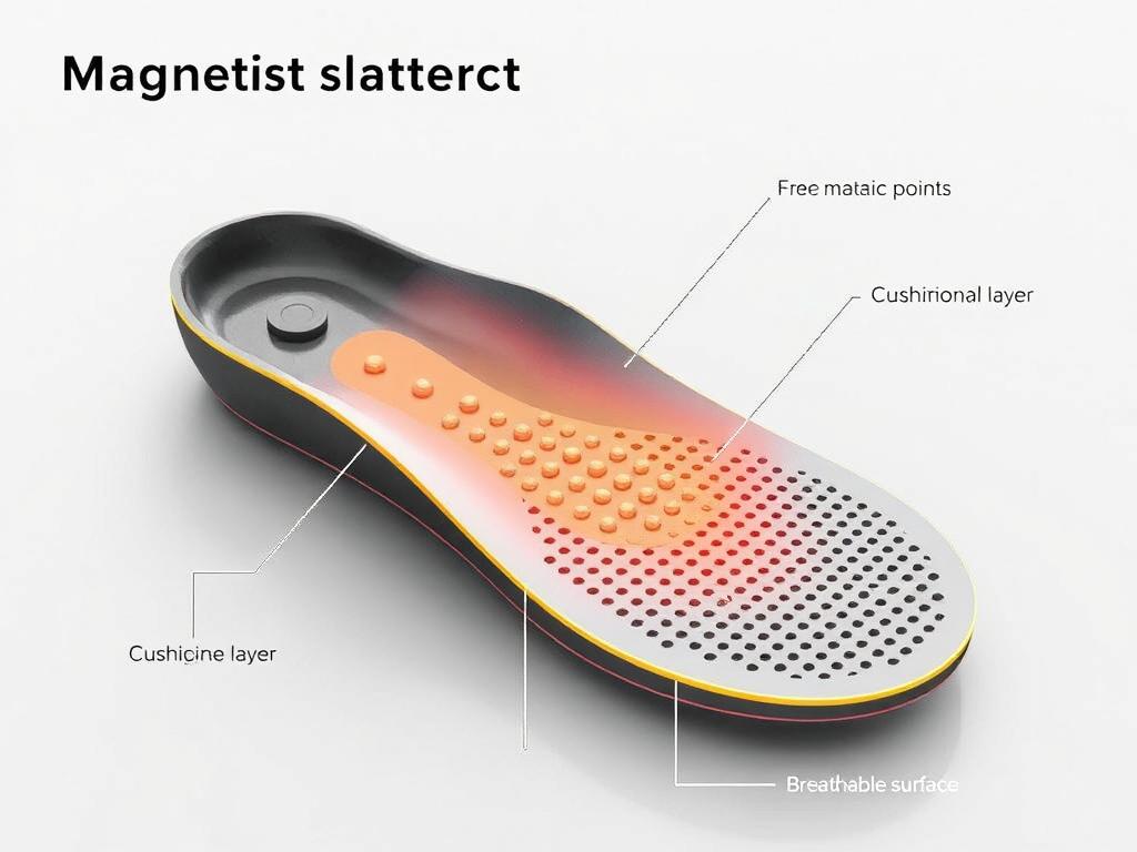 Przekrój wkładki Plantillas Magnetic pokazujący jej warstwową konstrukcję